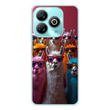 Чехол с принтом стильные животные для Блейд А76 (Ламы в очках)