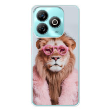 Чехол с принтом стильные животные для Блейд А76 (Лев в очках)