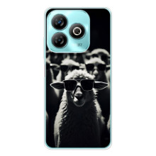 Чехол с принтом стильные животные для Блейд А76 (Овечка в очках)