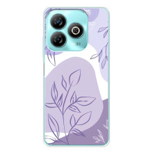 Силконовий чохол з принтом в квітах на ZTE Blade A76 – Фіолетовий дизайн