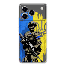 Чохол з українським воїном на ZTE Blade A76 (Воїн з гербом)