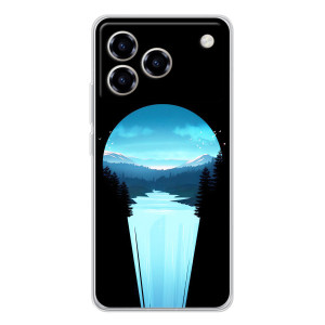 Літній Чохол на ZTE Blade A76 – Синій Водоспад