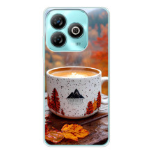 Чехол с уникальным дизайном «Осень с кофе» для ZTE Blade A76 – Кофе на природе