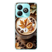 Чехол с уникальным дизайном «Осень с кофе» для ZTE Blade A76 – Пряный кофе
