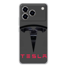 Силиконовый бампер с картинкой машины на ZTE Blade A76 – Logo TESLA