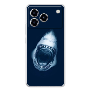 Силиконовый бампер с картинкой животных для ZTE Blade A76 (Пасть Акулы)