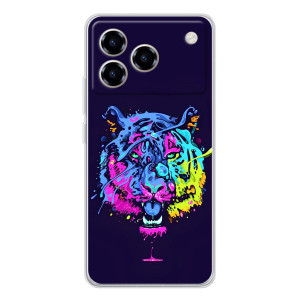 Силиконовый бампер с картинкой животных для ZTE Blade A76 (Тигр-Арт)