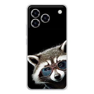 Силиконовый Чехол с Енотами на ZTE Blade A76 – Стильный Енот