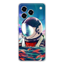 Силіконовый Чохол з принтом "Космонавти" на ZTE Blade A76 – Космонавт у воді
