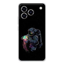 Силіконовый Чохол з принтом "Космонавти" на ZTE Blade A76 – В руках земля