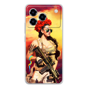 ЗСУ Чехлы (TPU) для ZTE Blade A76 – Женщина солдат