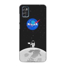 Силиконовый бампер с принтом "Наса" на ZTE Blade A7s 2020 – Космонавт NASA