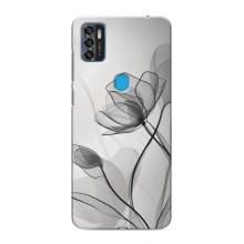 Чохол з квітковим принтом на ZTE Blade A7s 2020 – Чорні квіти