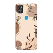 Чохол з квітковим принтом на ZTE Blade A7s 2020 – Коричневі квіти