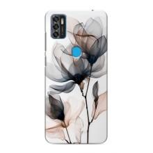 Чохол з квітковим принтом на ZTE Blade A7s 2020 – Квіти на білому