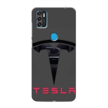 Силиконовый бампер с картинкой машины на ZTE Blade A7s 2020 (Logo TESLA)