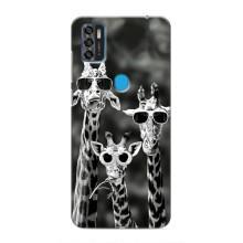 Силиконовый чехол с КАРТИНКАМИ лето для ZTE Blade A7s 2020 (AlphaPrint) – Жирафы в очках