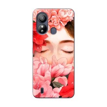 Чехлы (ART) Цветы на ZTE Blade L220 (VPrint) (Очі в квітах)