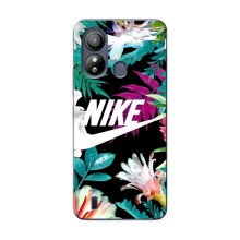 Силиконовый Чехол на ZTE Blade L220 с картинкой Nike (Цветочный Nike)