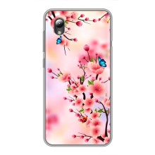 Чехол с принтом САКУРЫ на ZTE Blade L8 – Бабочки на сакуре