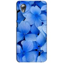 Силіконовий бампер з принтом (квіточки) на ЗТЕ Блейд Л8 (Сині квіти)