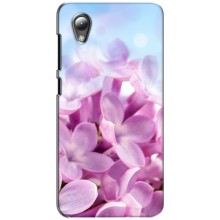 Силиконовый бампер с принтом (цветочки) на ЗТЕ Блейд Л8 (Сиреневые цветы)
