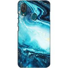 Мраморный чехол на ZTE Blade V10 Vita (VPrint) (Голубой мрамор)