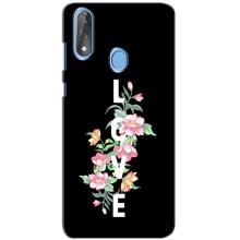 Чехлы для любимой на ЗТЕ Блейд В10 (VPrint) (Цветы LOVE)