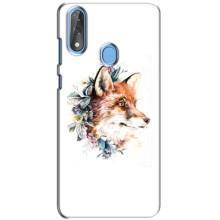 Чехлы с картинкой Лисички для ZTE Blade V10 (VPrint) (Лисичка в цветочках)