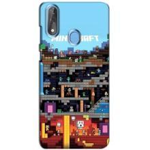 Чехол Майнкрафт на ZTE Blade V10 (AlphaPrint) Minecraft (фон Minecraft)