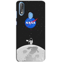 Силиконовый бампер с принтом "Наса" на ZTE Blade V10 (Космонавт NASA)