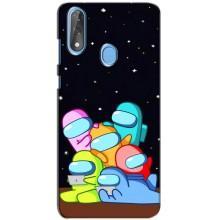 Чехол Амонг Ас для ZTE Blade V10 (AlphaPrint) (Скины в космосе)