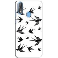 Чехол с птицами на ZTE Blade V10 (VPrint) (Ласточки)