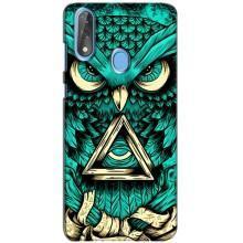 Чехол с птицами на ZTE Blade V10 (VPrint) (Сова с глазом)