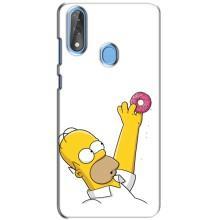 Чехол с Симпсонами для ZTE Blade V10 (VPrint) (Гомер с пончиком)