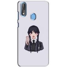 Чехлы Венсдей на ZTE Blade V10 Уэнсдей (AlphaPrint) (Уэнздей и Вещь)