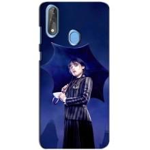 Чехлы Венсдей на ZTE Blade V10 Уэнсдей (AlphaPrint) (Уэнздей с зонтом)