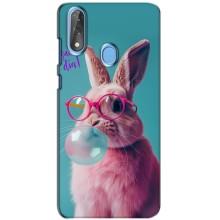 Чехол с принтом стильные животные для ЗТЕ Блейд В10 – Кролик в очках