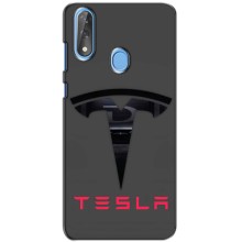 Силиконовый бампер с картинкой машины на ZTE Blade V10 (Logo TESLA)