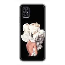 Чехлы (ART) Цветы на ZTE Blade V2020 Smart (VPrint) (Белые цветы)