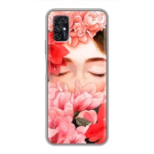 Чехлы (ART) Цветы на ZTE Blade V2020 Smart (VPrint) (Глаза в цветах)