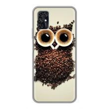 Чехлы с принтом СОВЫ для ZTE Blade V2020 Smart – Сова с зерен кофе
