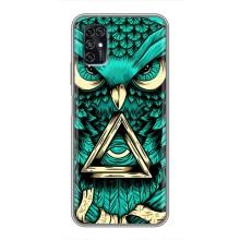 Чехлы с принтом СОВЫ для ZTE Blade V2020 Smart – Зеленая сова