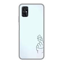 Чехлы (Знак сердечка) на ZTE Blade V2020 Smart – Сердце на голубом
