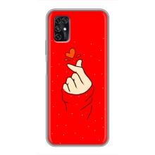 Чехлы (Знак сердечка) на ZTE Blade V2020 Smart – Сердце на красном