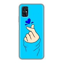 Чехлы (Знак сердечка) на ZTE Blade V2020 Smart – Сердце на синем