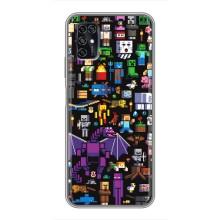 Чехол майнкрафт для ZTE Blade V2020 Smart – Все персонажи