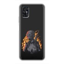 Силиконовый чехол с картинкой "Герой Pubg" на ZTE Blade V2020 Smart – В огне