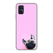 Бампер для ZTE Blade V2020 Smart з картинкою "Песики" (Собака на рожевому)