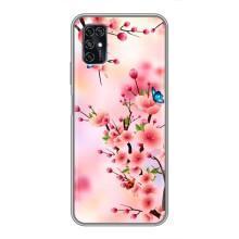 Чехол с принтом САКУРЫ на ZTE Blade V2020 Smart – Бабочки на сакуре